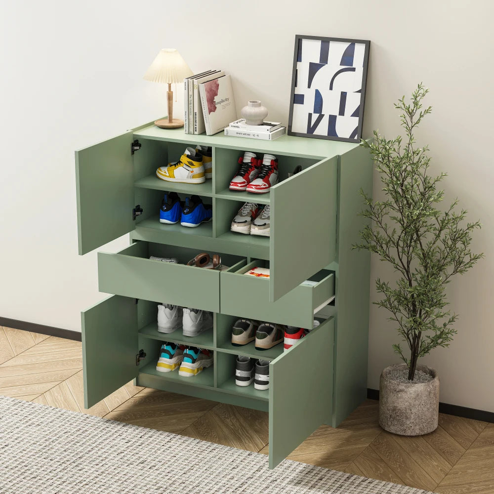Green Wooden Storage Cabinet