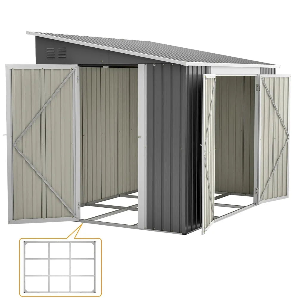 Metal Outdoor Storage Shed with Floor Frame