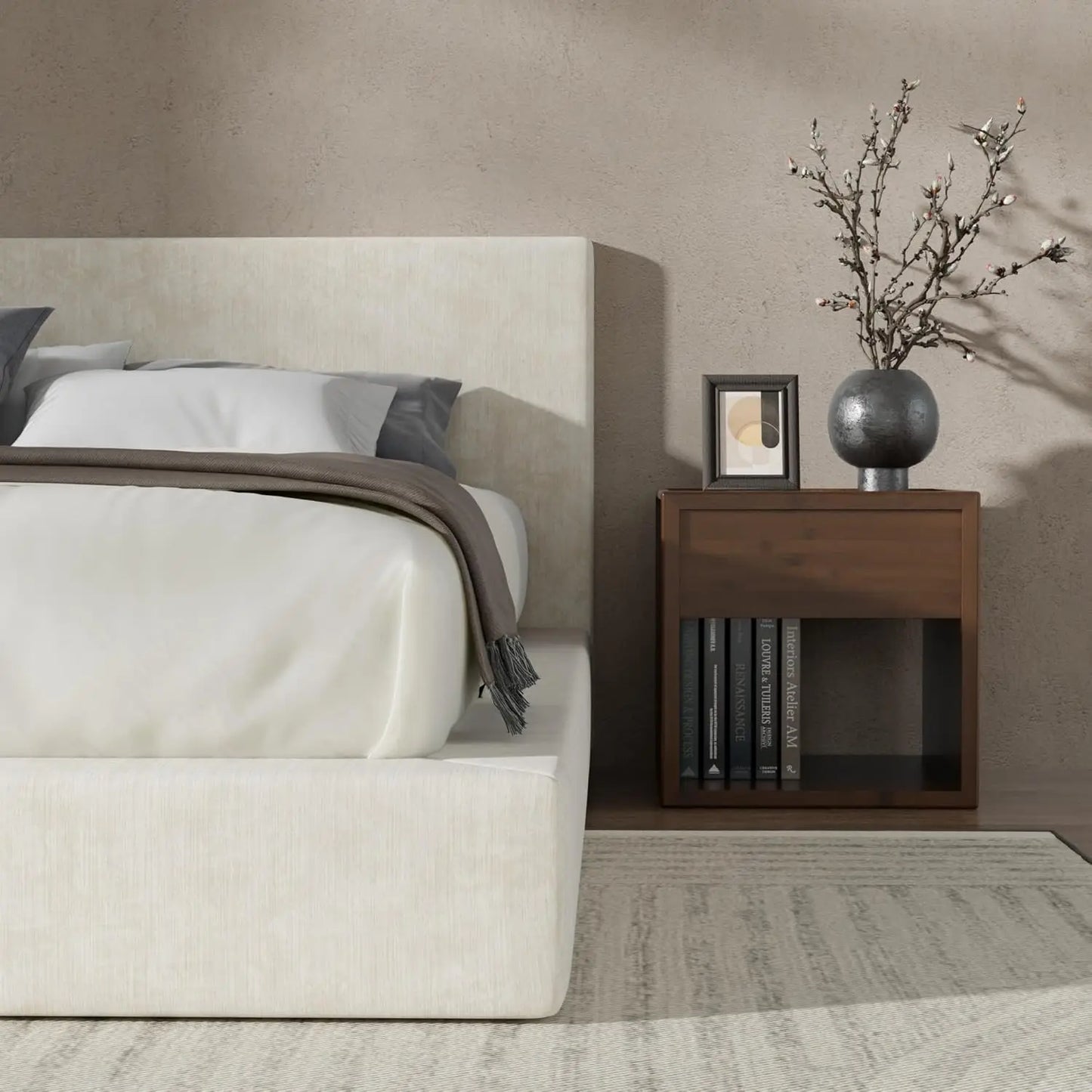 Foam Padded Platform Headboard No Box Spring