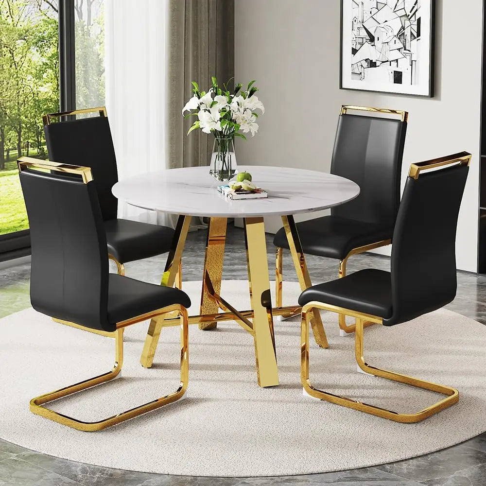 Luxury Modern Round Dining Table Set