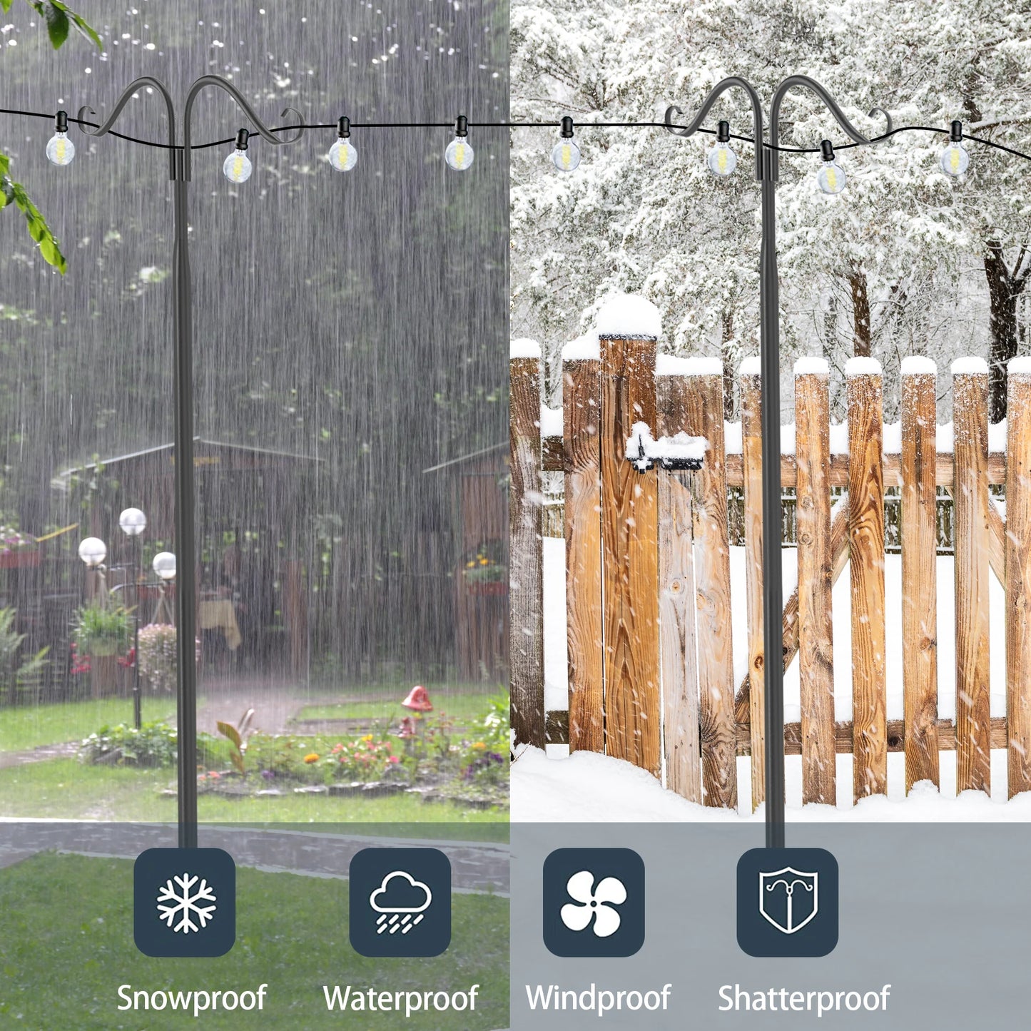 2 Pack Outdoor String Light Poles