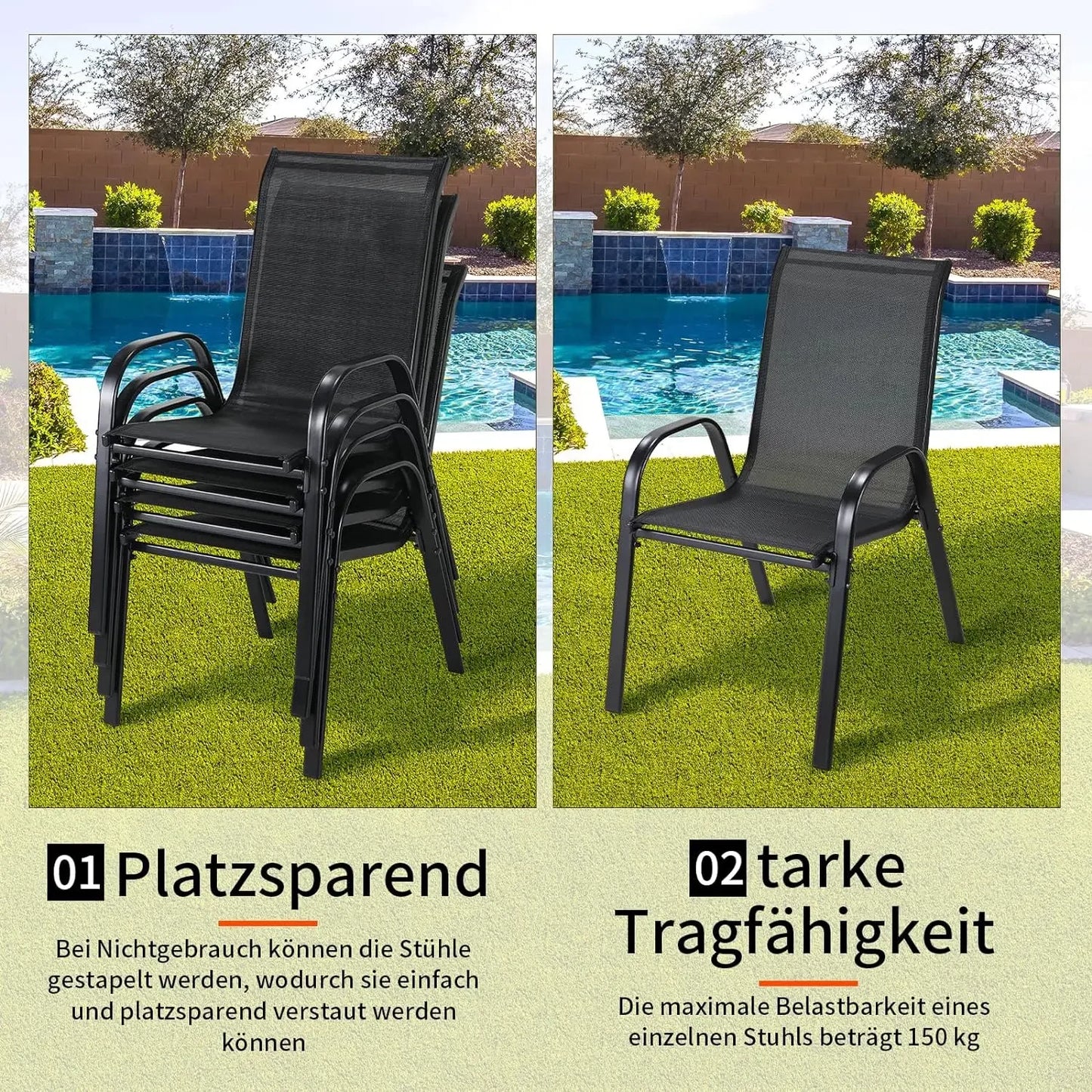 Outdoor High Back Balcony Garden Chairs