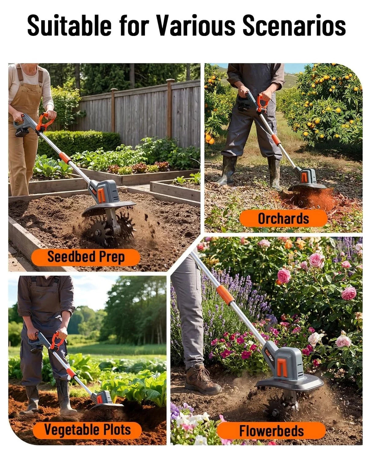 TaskStar Cordless Tiller Cultivator