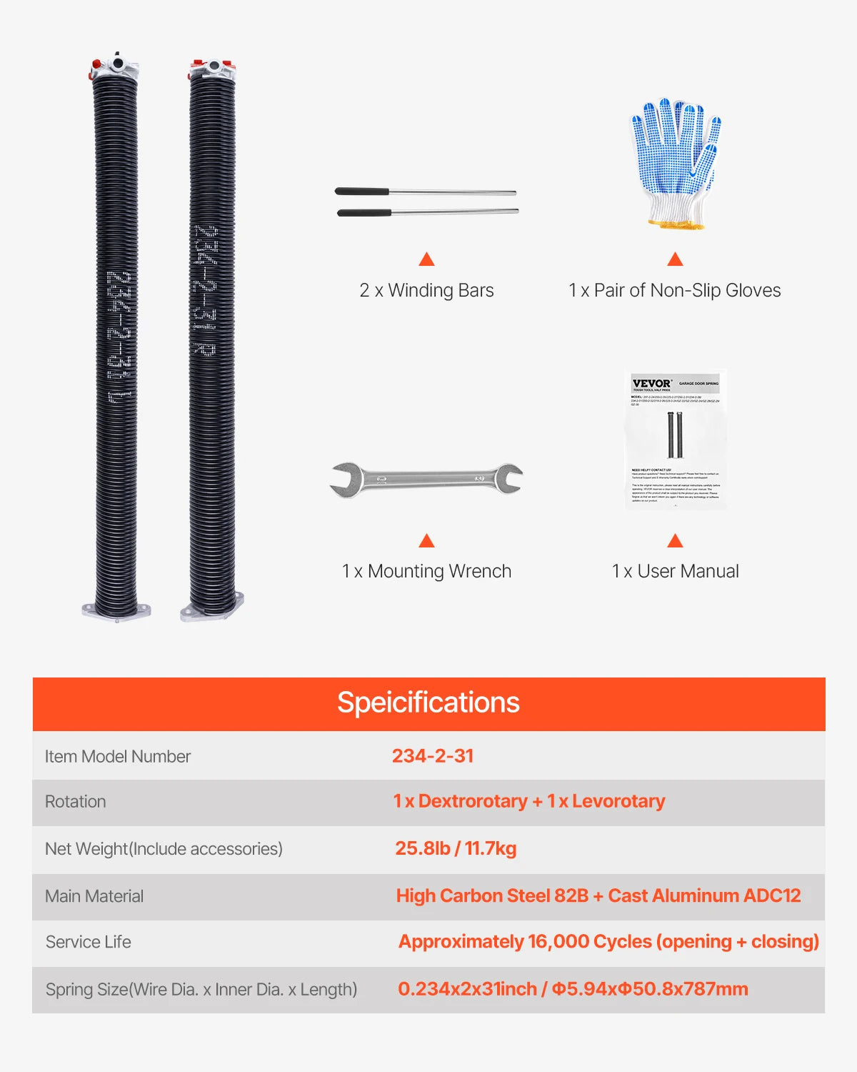 Garage Door Torsion Springs Pair