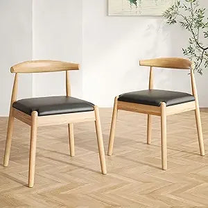 Mid Century Modern Solid Wood Dining Chairs Set