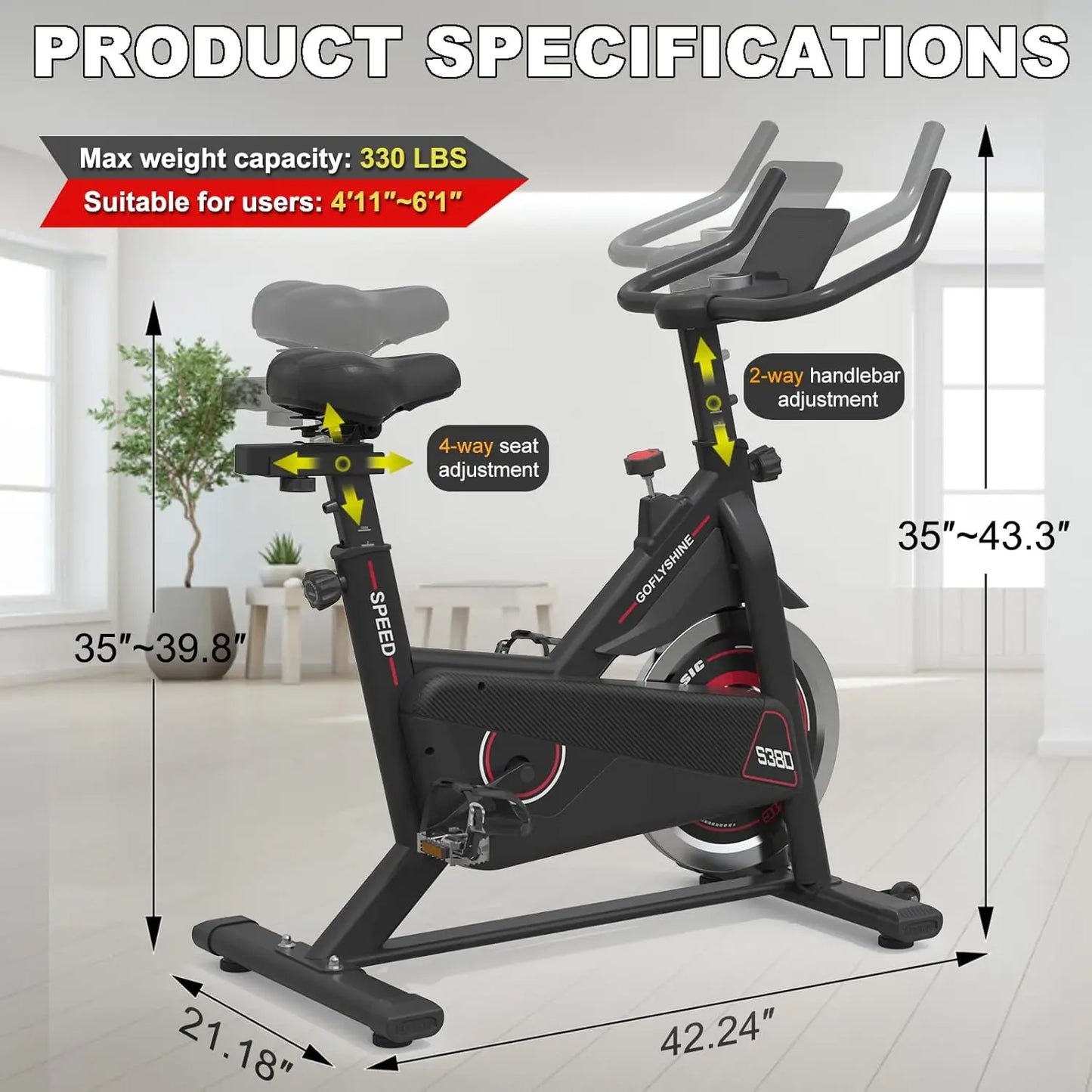 Indoor Stationary Exercise Bike for Home