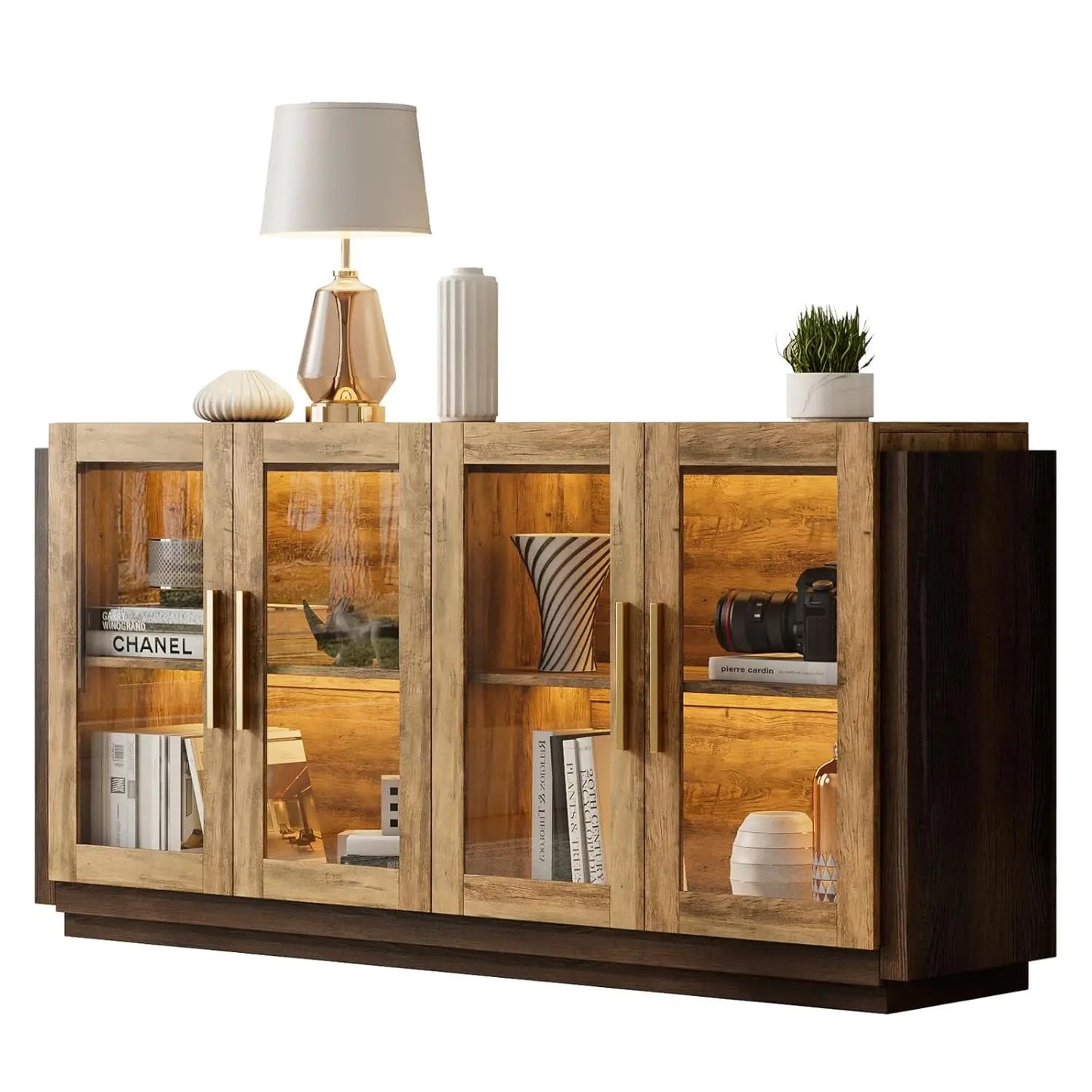 Mixed Color Accent Cabinet with LED Lights