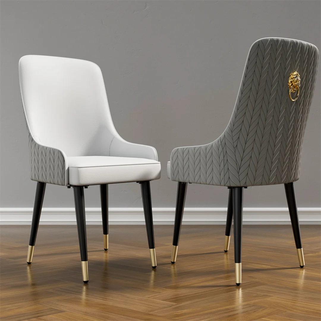 Luxury Microfiber Leather Leisure Chairs with Lion Knocker