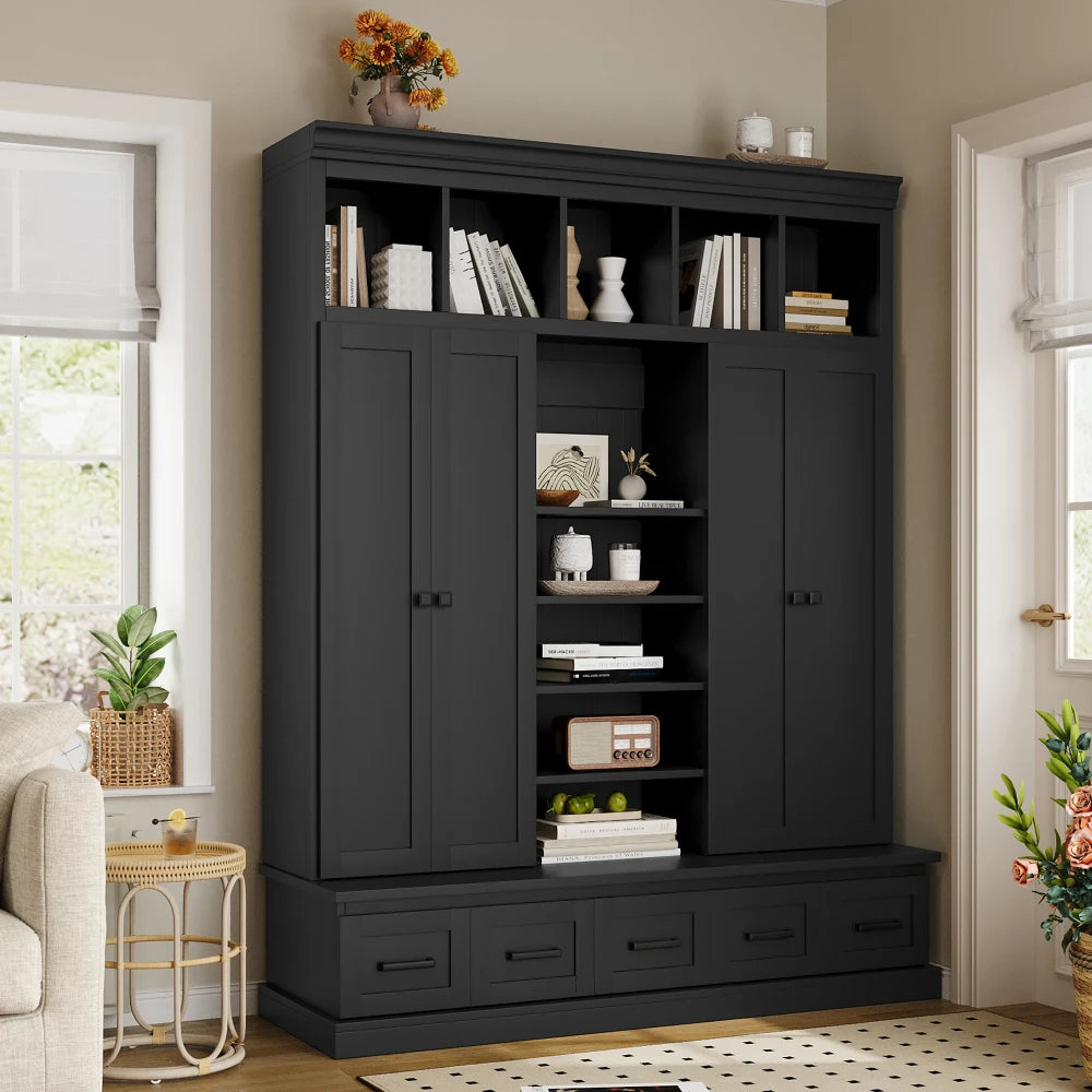 Hall Entryway Storage Organizer Cabinet with Bench