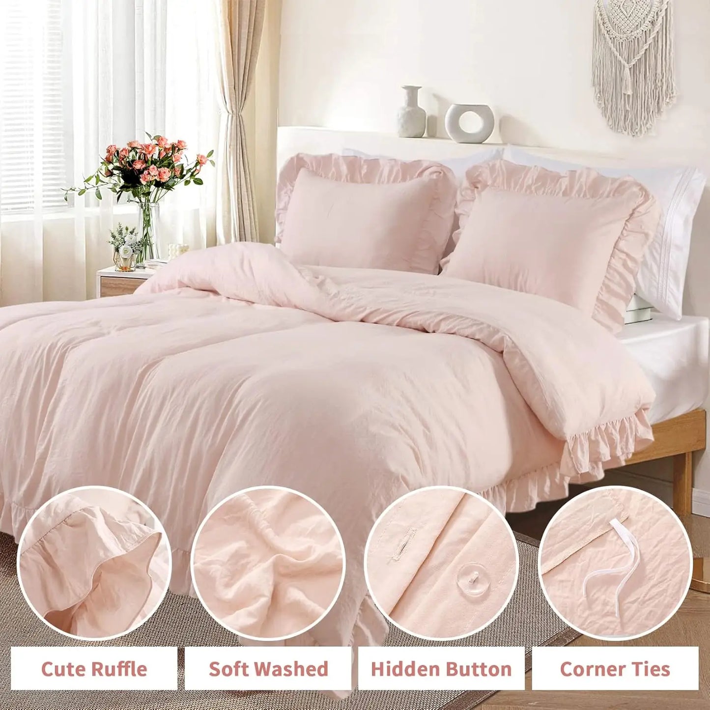 Lotus Leaf Edge Bedding Duvet Cover Set