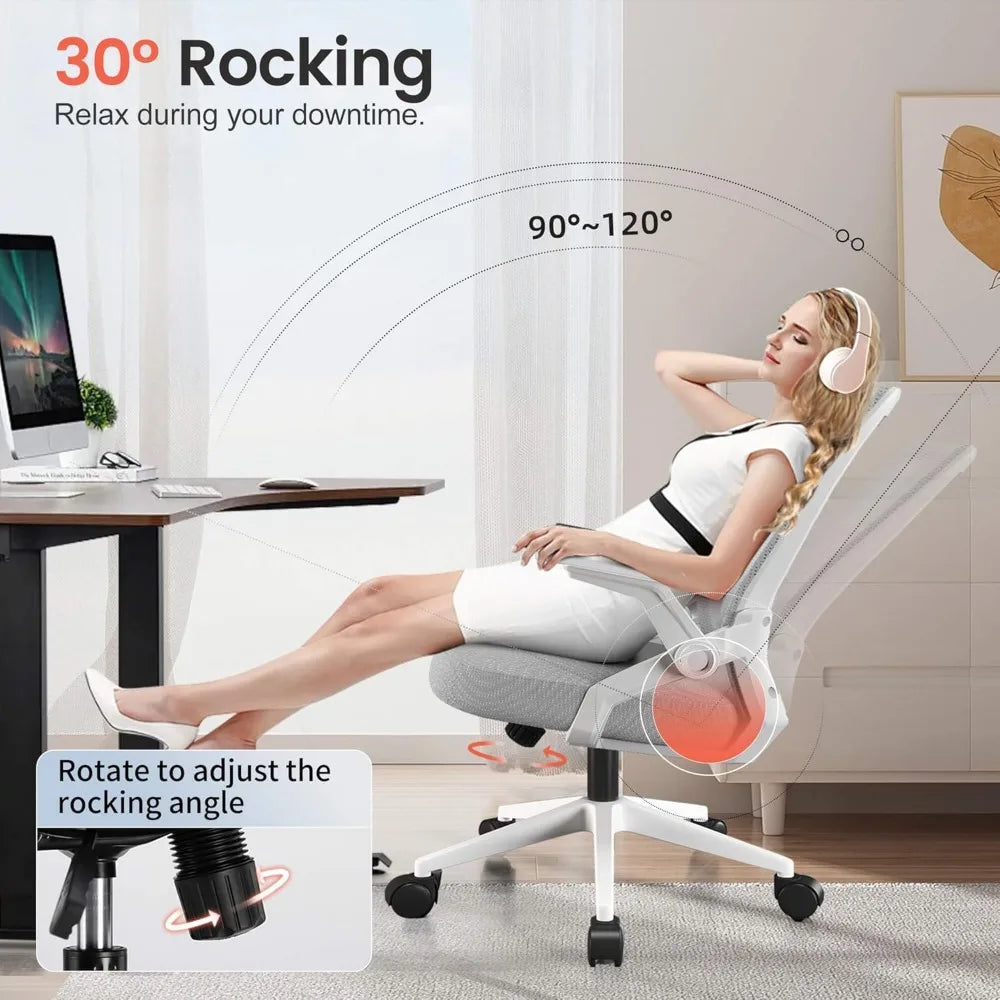 Ergonomic Computer Chair Flip-up Armrests