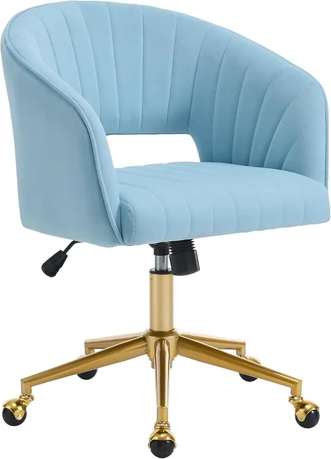 Home Office Swivel Velvet Modern Tufted Chair with Gold Base