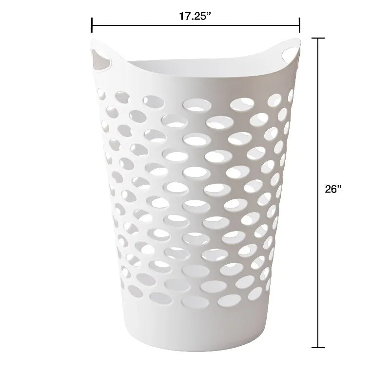 Plastic Round Laundry Hamper with Carrying Handles