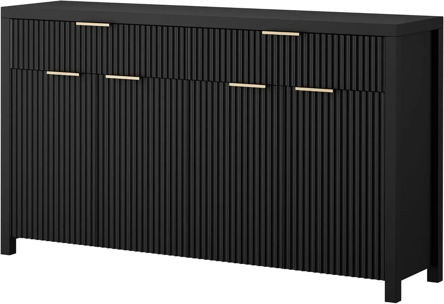 Fluted Buffet & Sideboard Cabinet with Adjustable Shelves