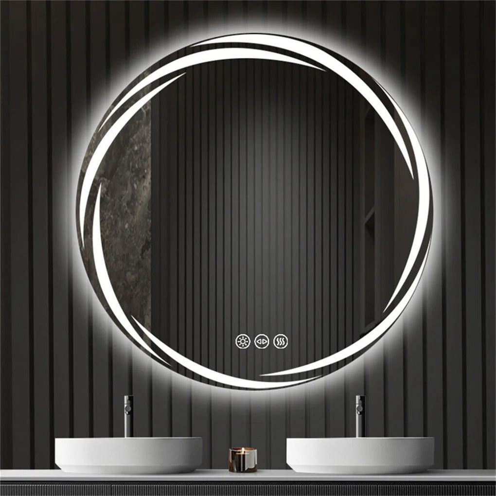 Anti-fog LED Wall Mounted Vanity Mirror Circle Shatterproof Lights