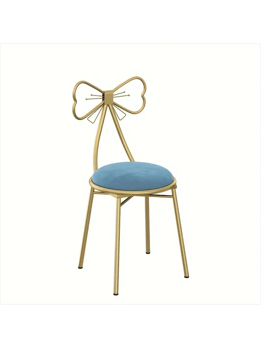 Makeup Vanity Girl Chairs Stool with Bow Knot Backrest