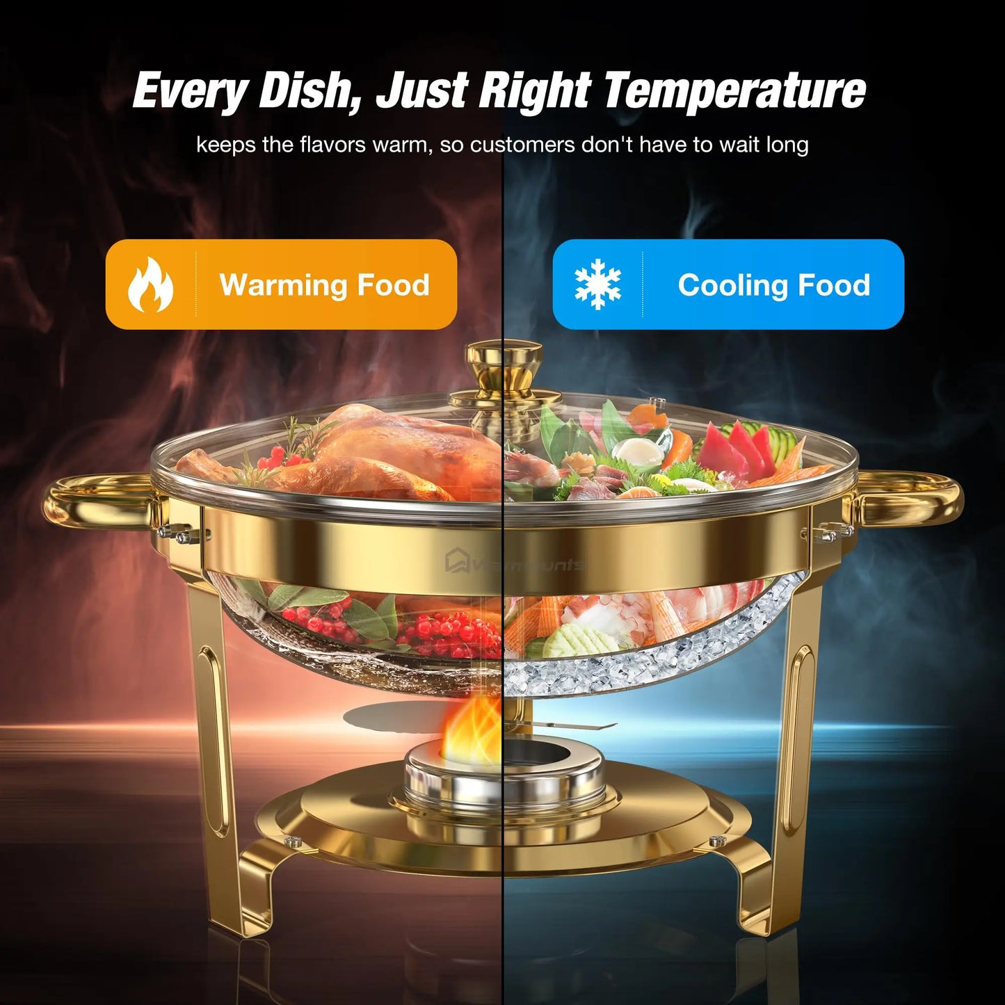 Round Stainless Steel Chafing Dish Set