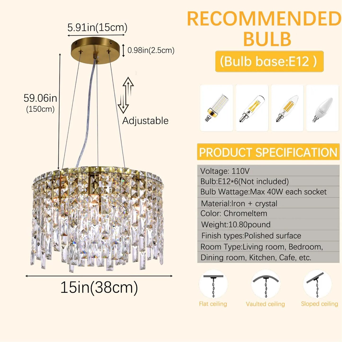 Modern Ceiling Crystal Chandelier