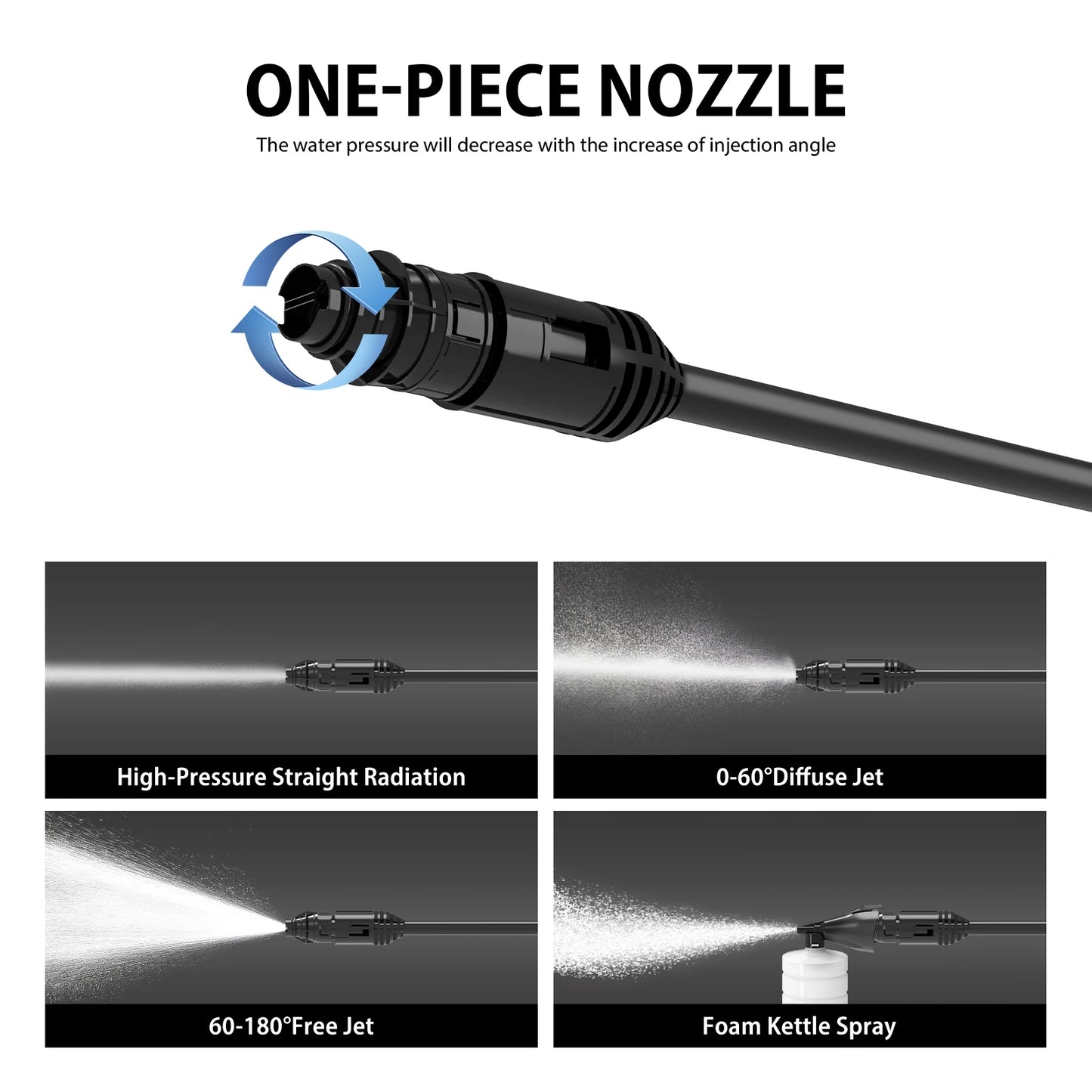 High pressure Washers Machine with 3 In 1 Adjustable Nozzle