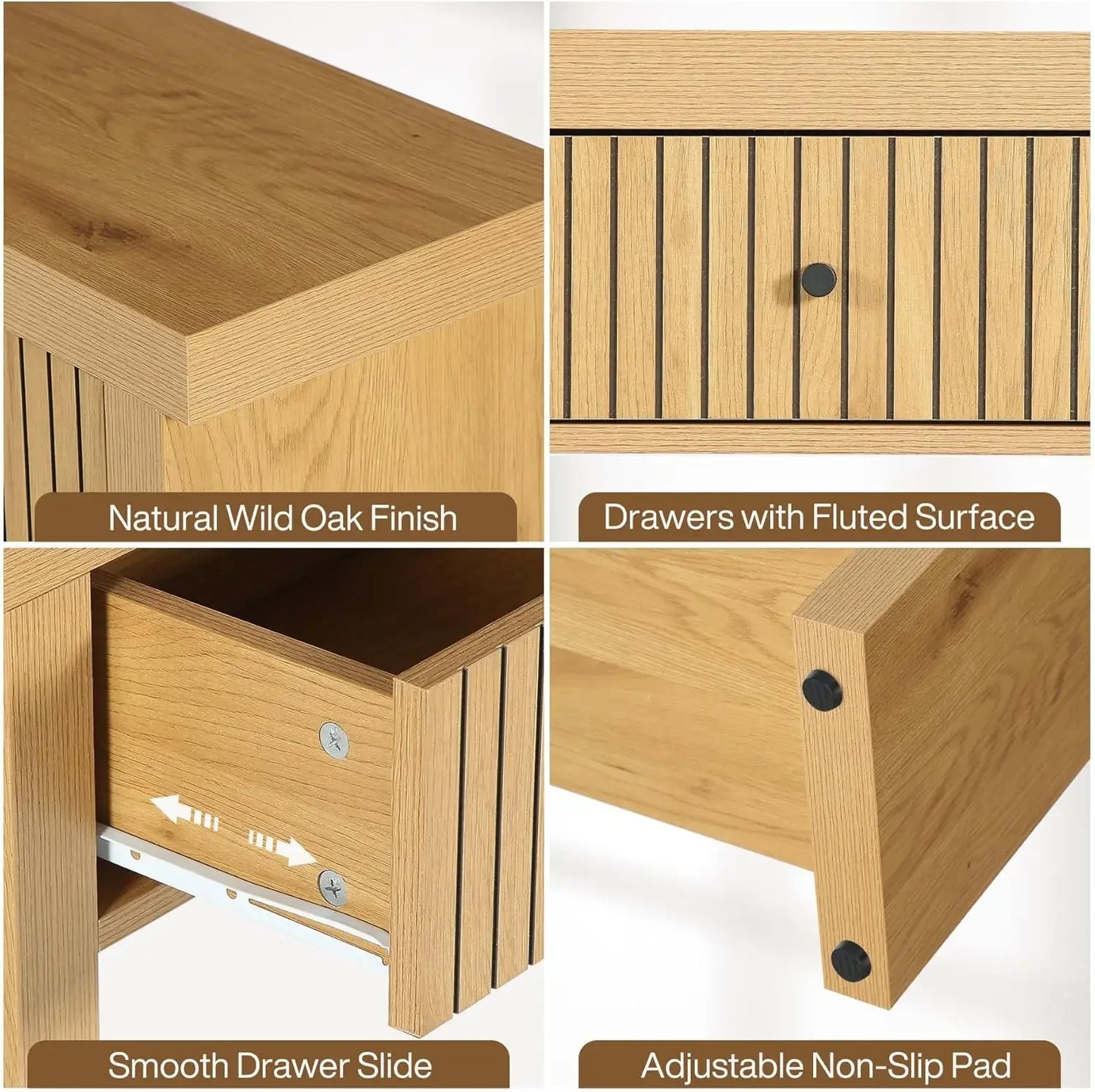 Wood Console Table with Drawers