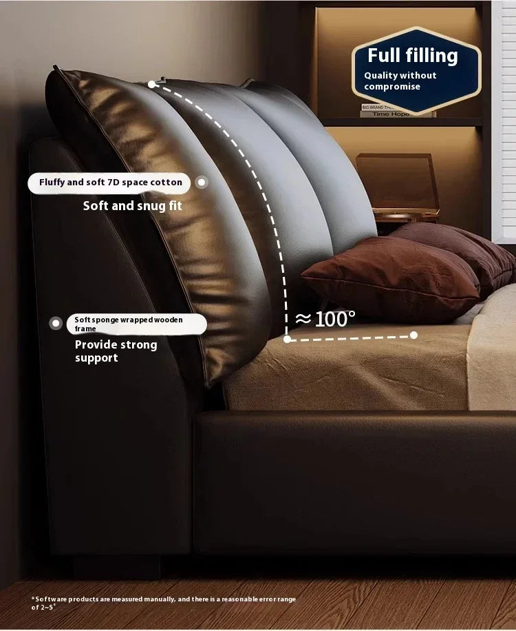 Double Luxury Bed with Office Headboards Racks and Frame Bedroom Set