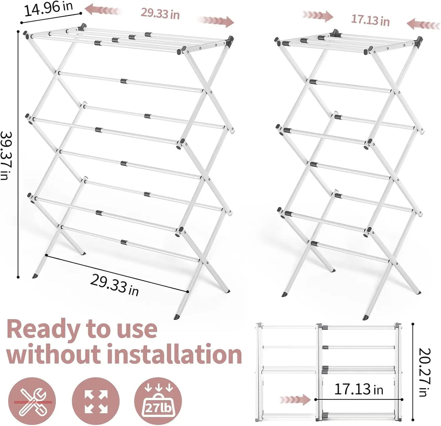 3-Tier Expandable Metal Drying Rack