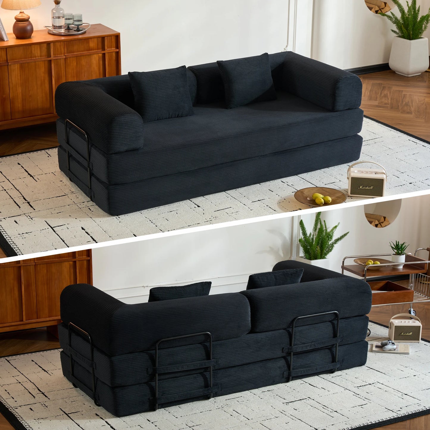 Oversized Corduroy Futon Floor Couch