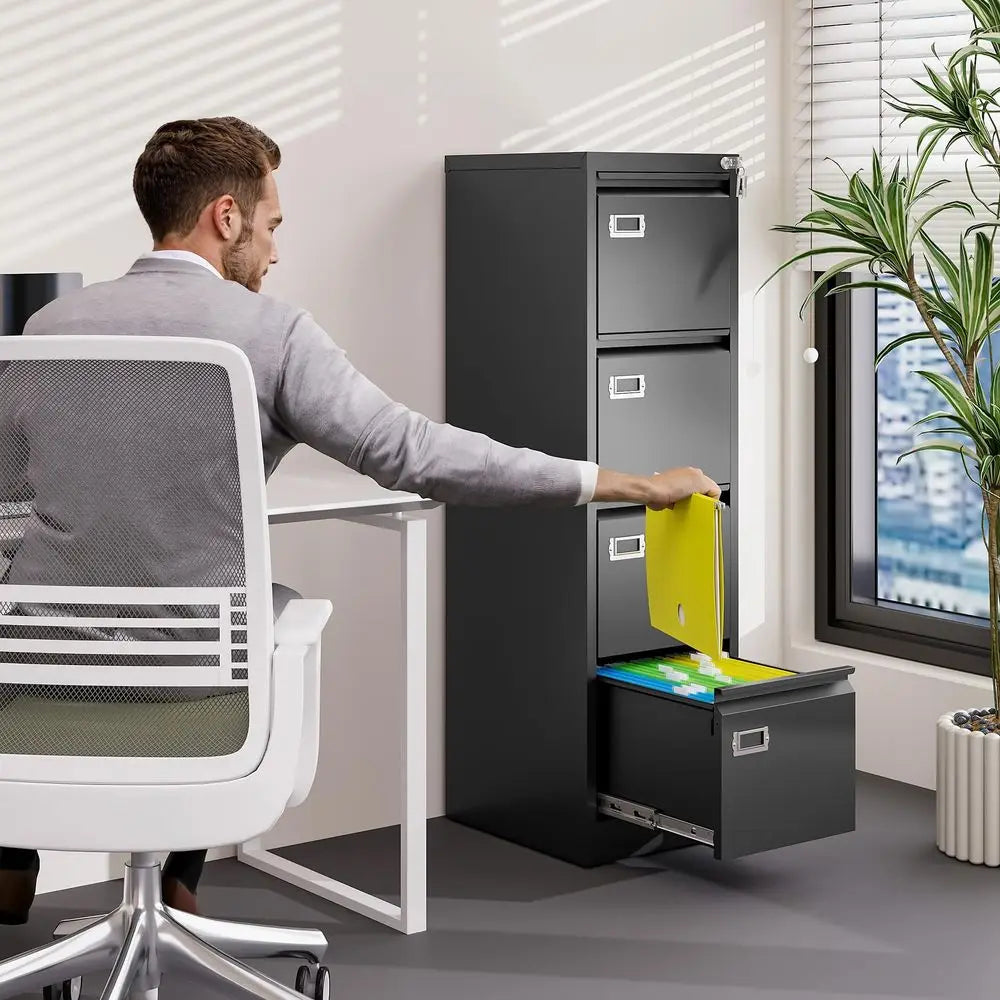 Metal Vertical File Cabinet with Lock
