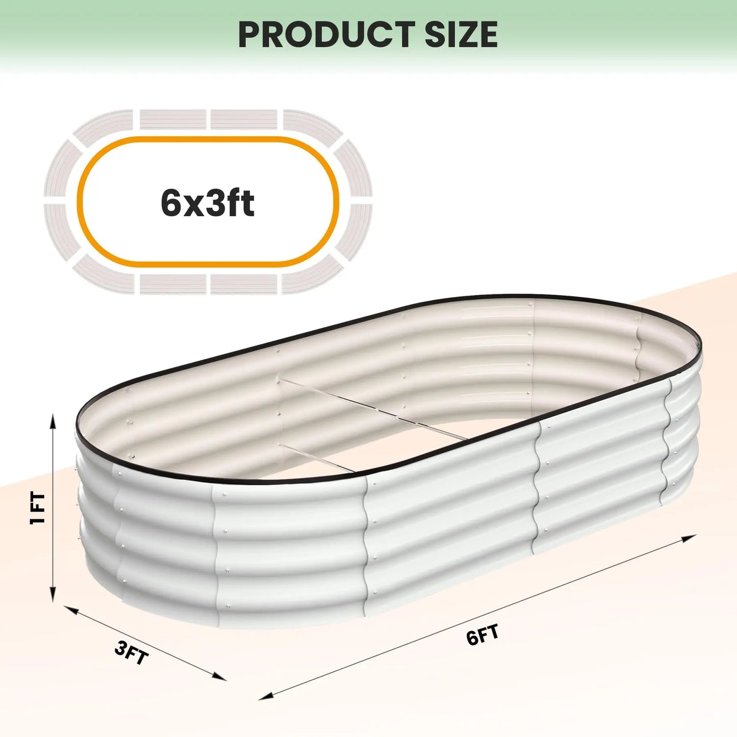 Oval Galvanized Steel Raised Garden Bed