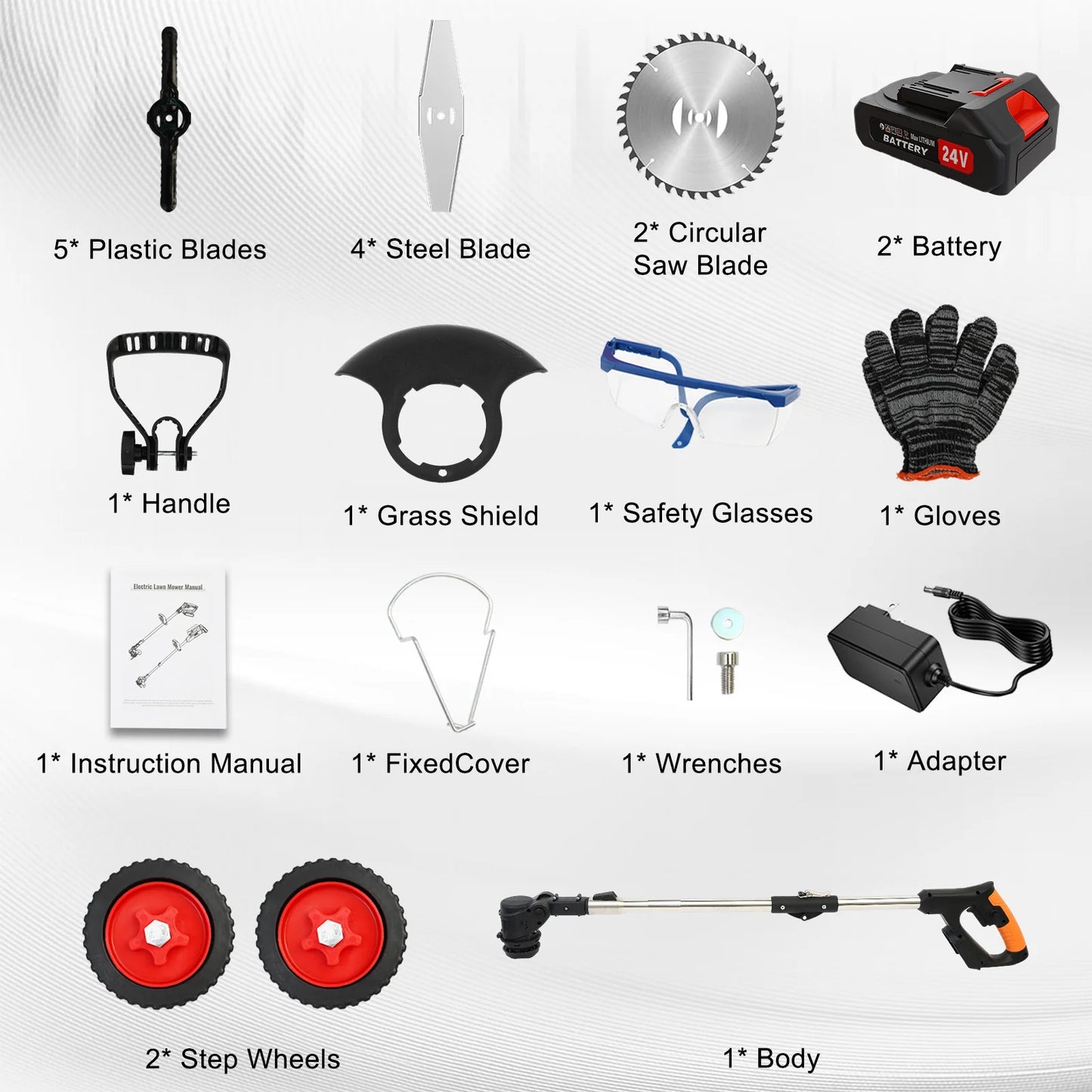 Cordless Weed Wacker Lawn Mower with Gardening Tools