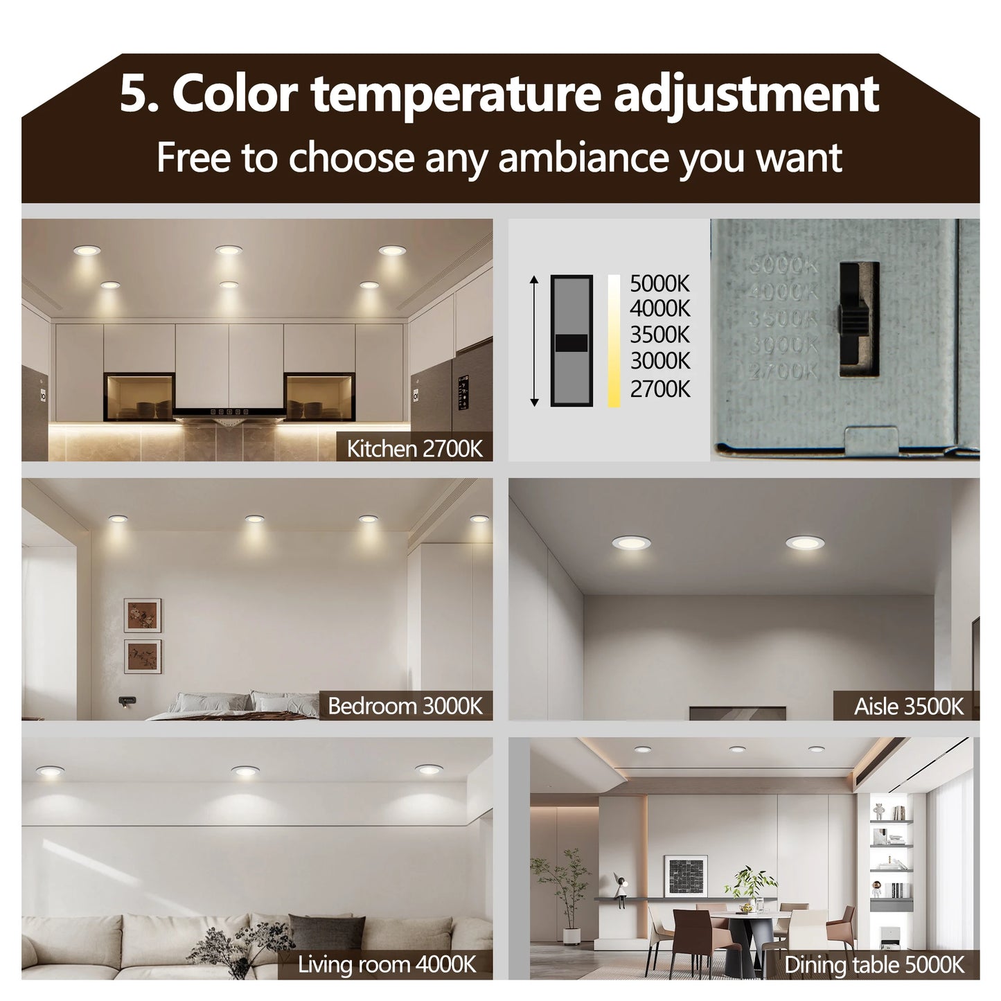 Recessed Lights with Dimmable Downlights