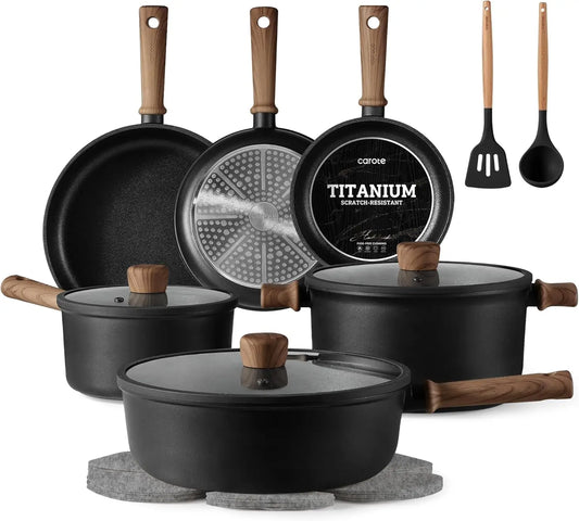 Nonstick Cookware Set with Induction-Ready Pots and Pans