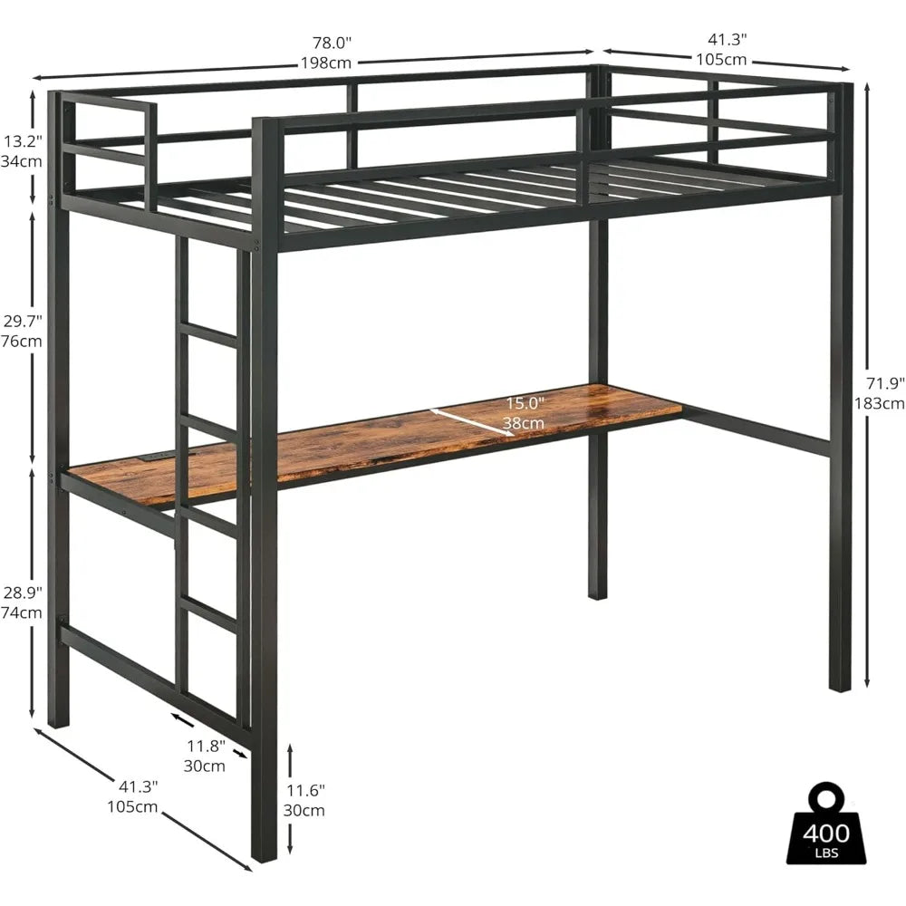 Loft Bed Twin Size with Desk