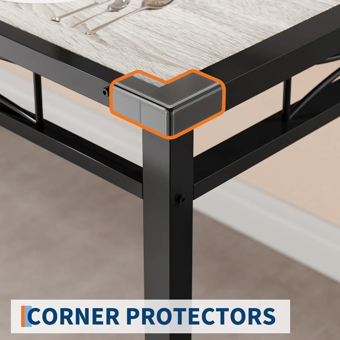 Wooden Dining Table with Corner Protector