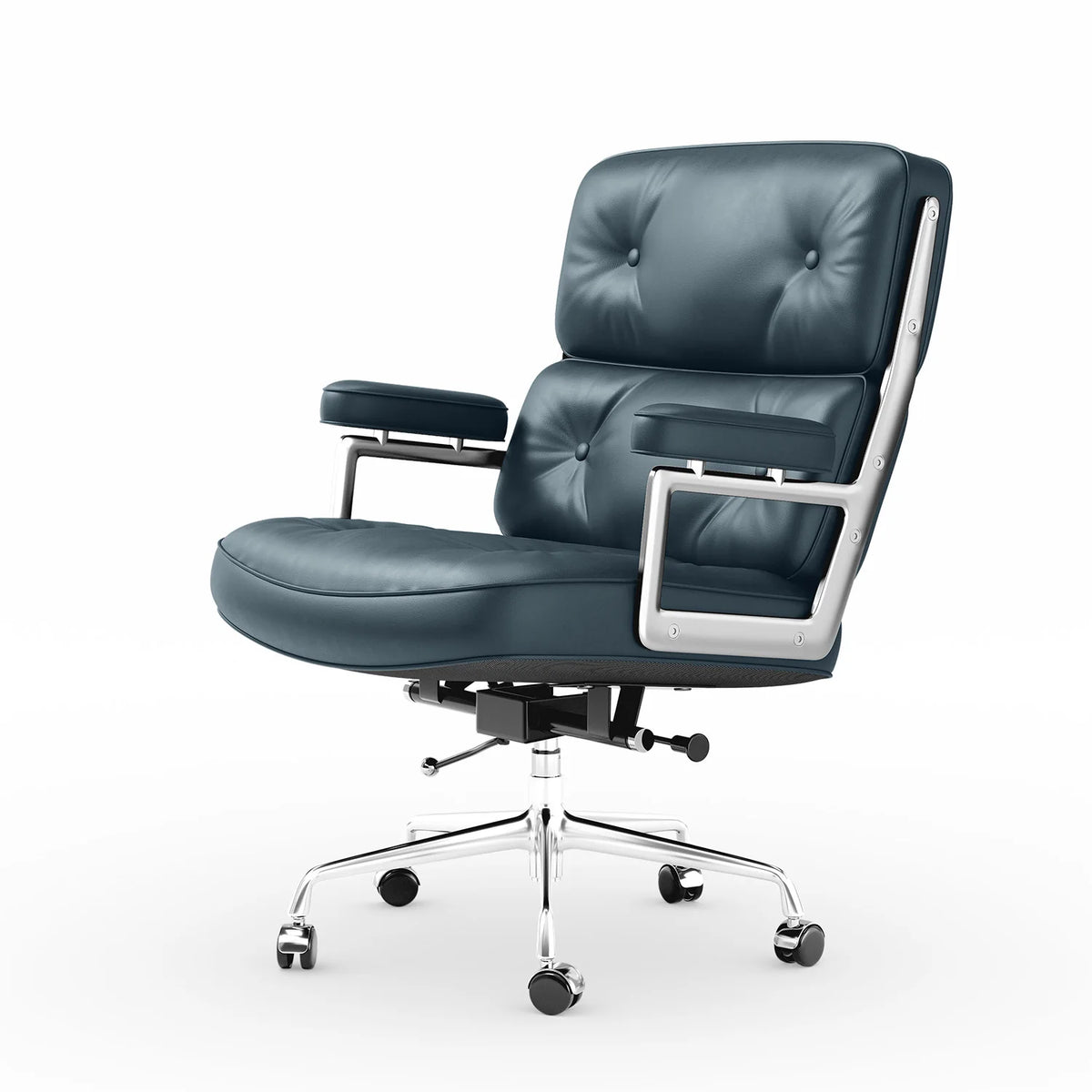 Genuine Leather with Aluminum Arms and Wheels for Support Rolling Swivel