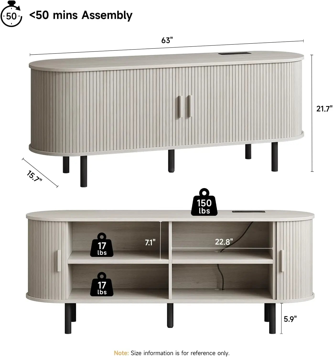 Entertainment Center Table with Sliding Doors