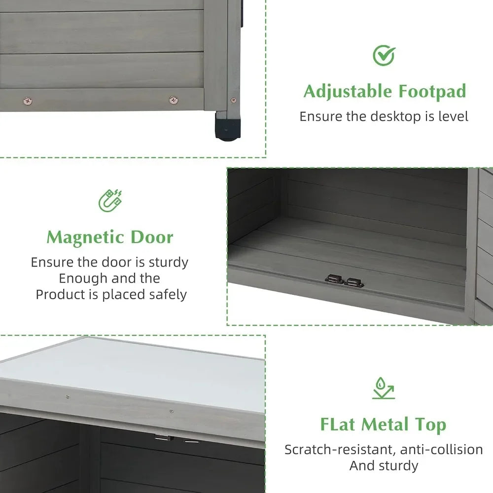 Outdoor Potting Bench with Storage Cabinet
