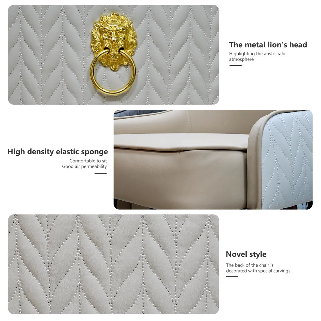 Luxury Microfiber Leather Leisure Chairs with Lion Knocker