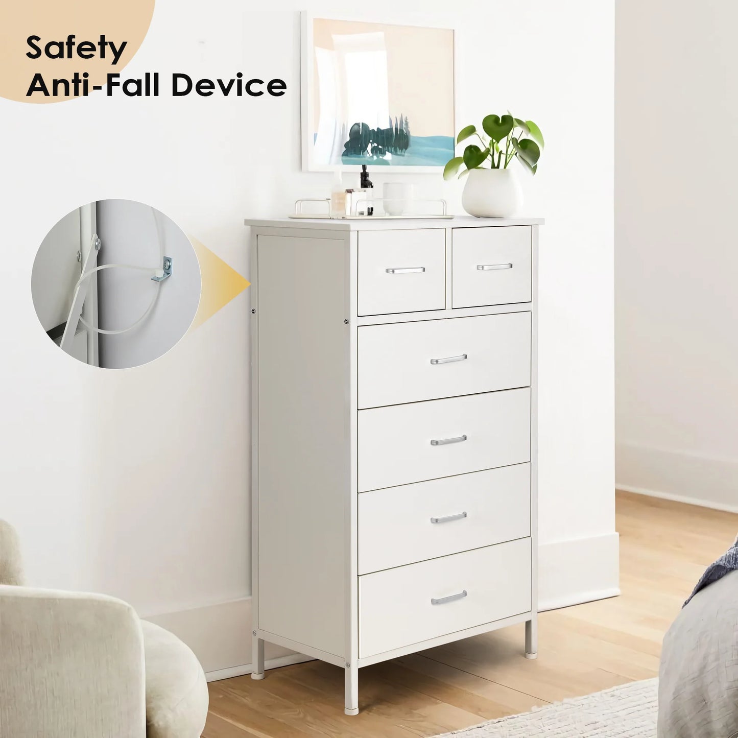 Drawer Dresser storage organizer with Steel Frame