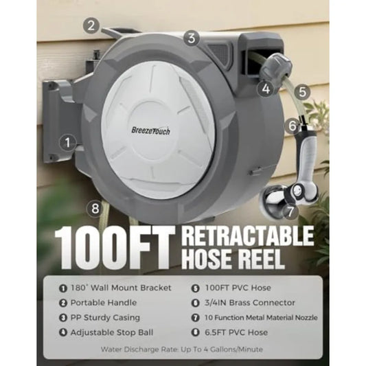 Mounted Retractable Garden Hose