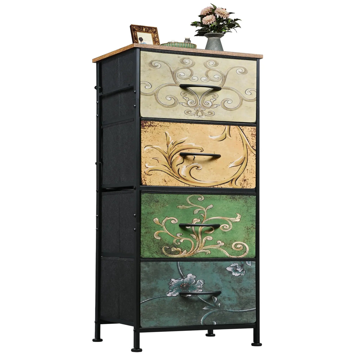 Vintage Fur Dresser with Storage Tower
