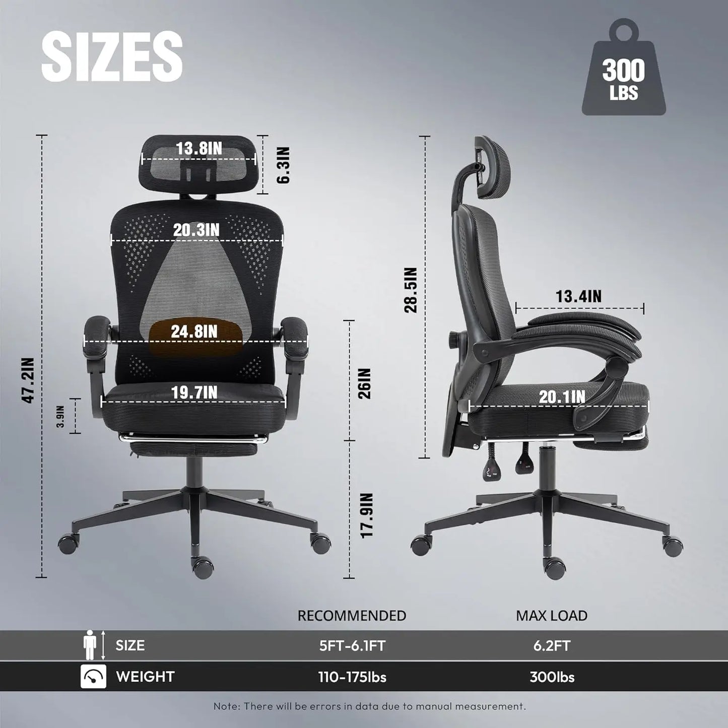 Ergonomic Office Chair with Lumbar Support and Headrest