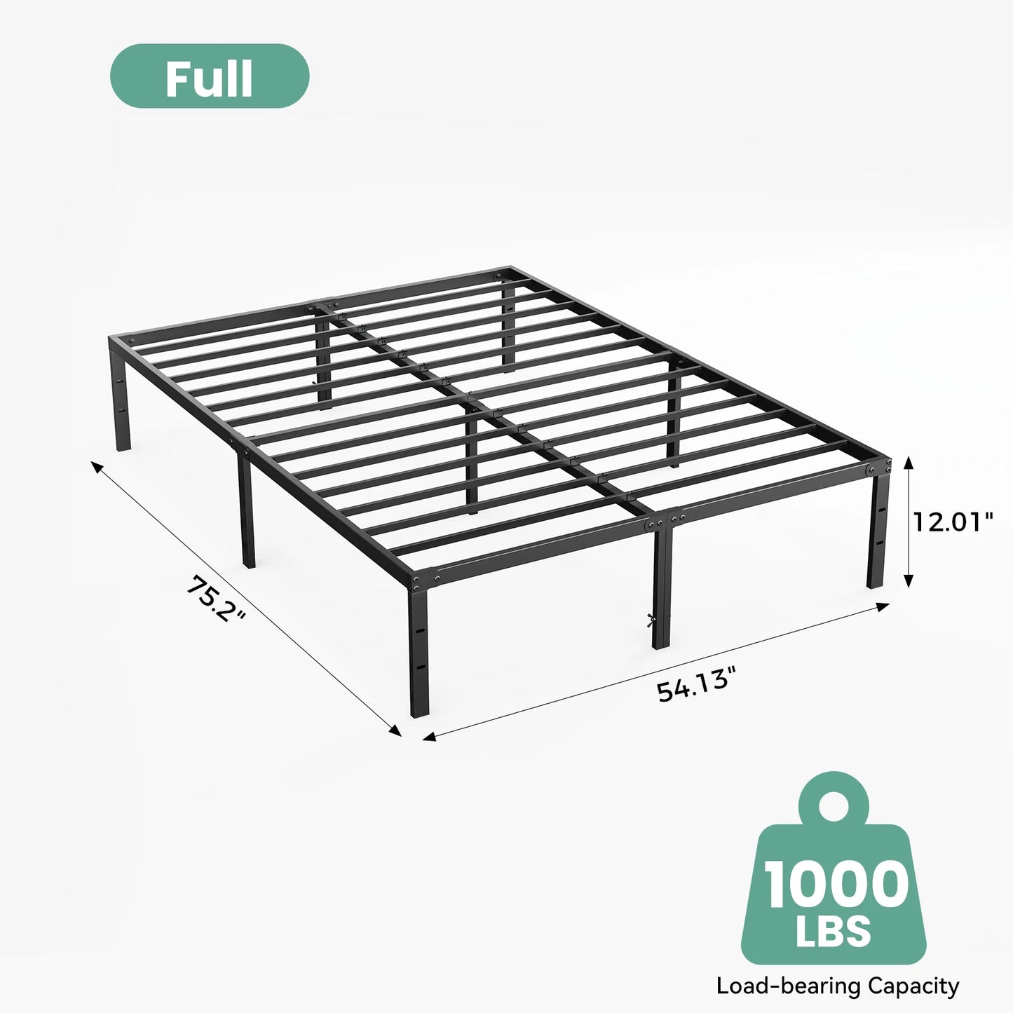 Metal Frame Platform Storage Space Sturdy Steel Slat Support