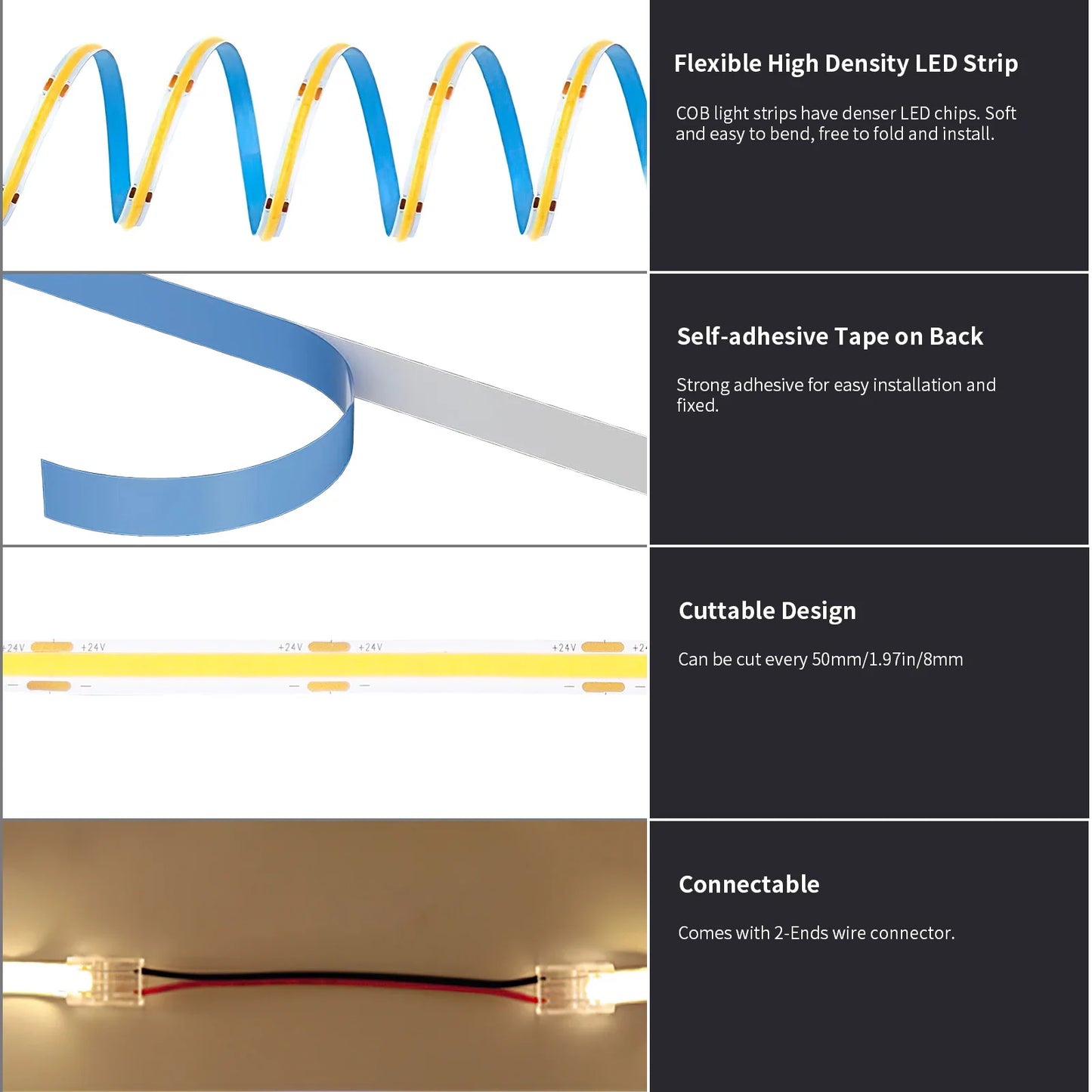 COB LED Strip Light with RF Remote