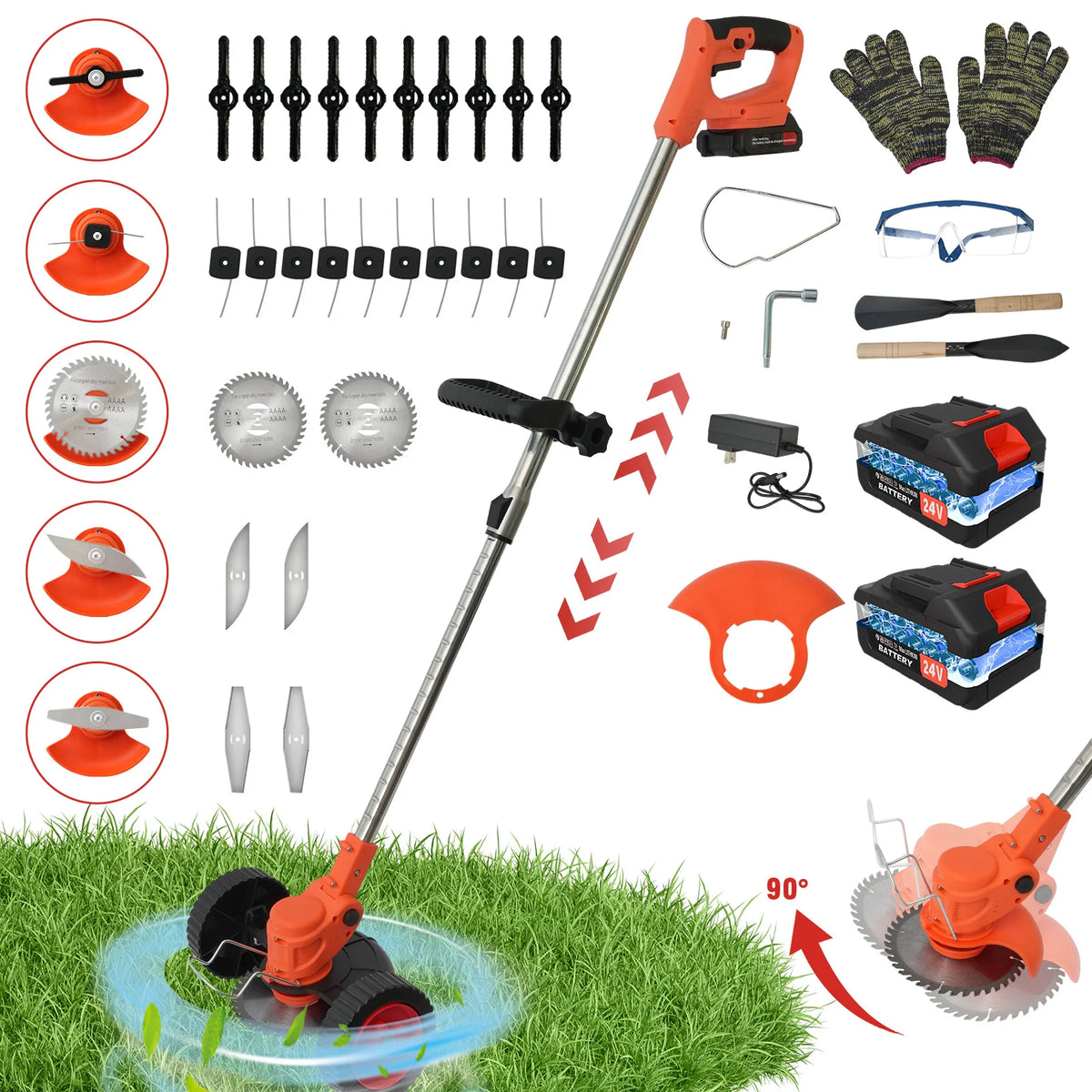 Electric Lawn Mower - Cordless Grass Trimmer