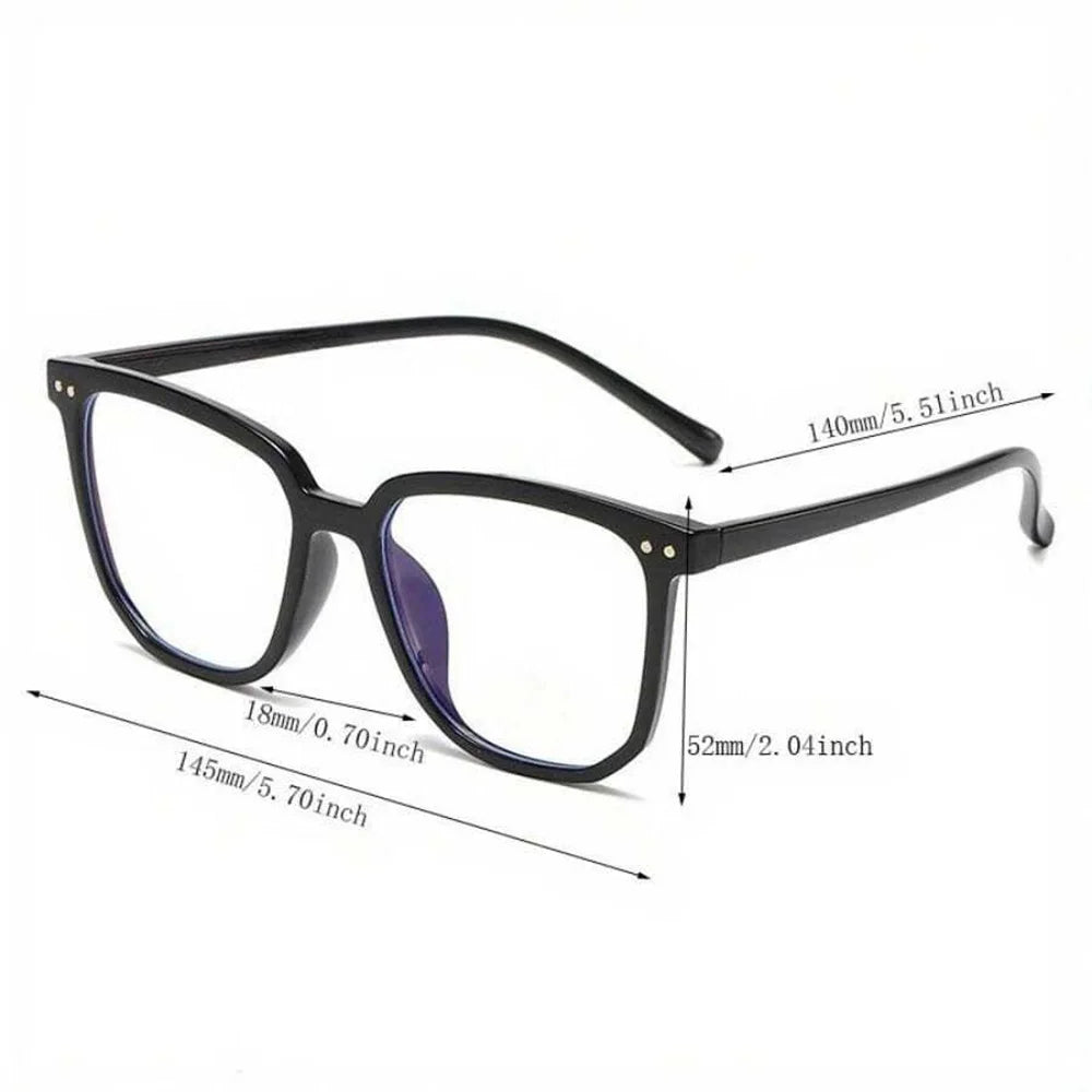Fashion Black Frame Glasses Square Anti-blue Light Glasses Lightweight