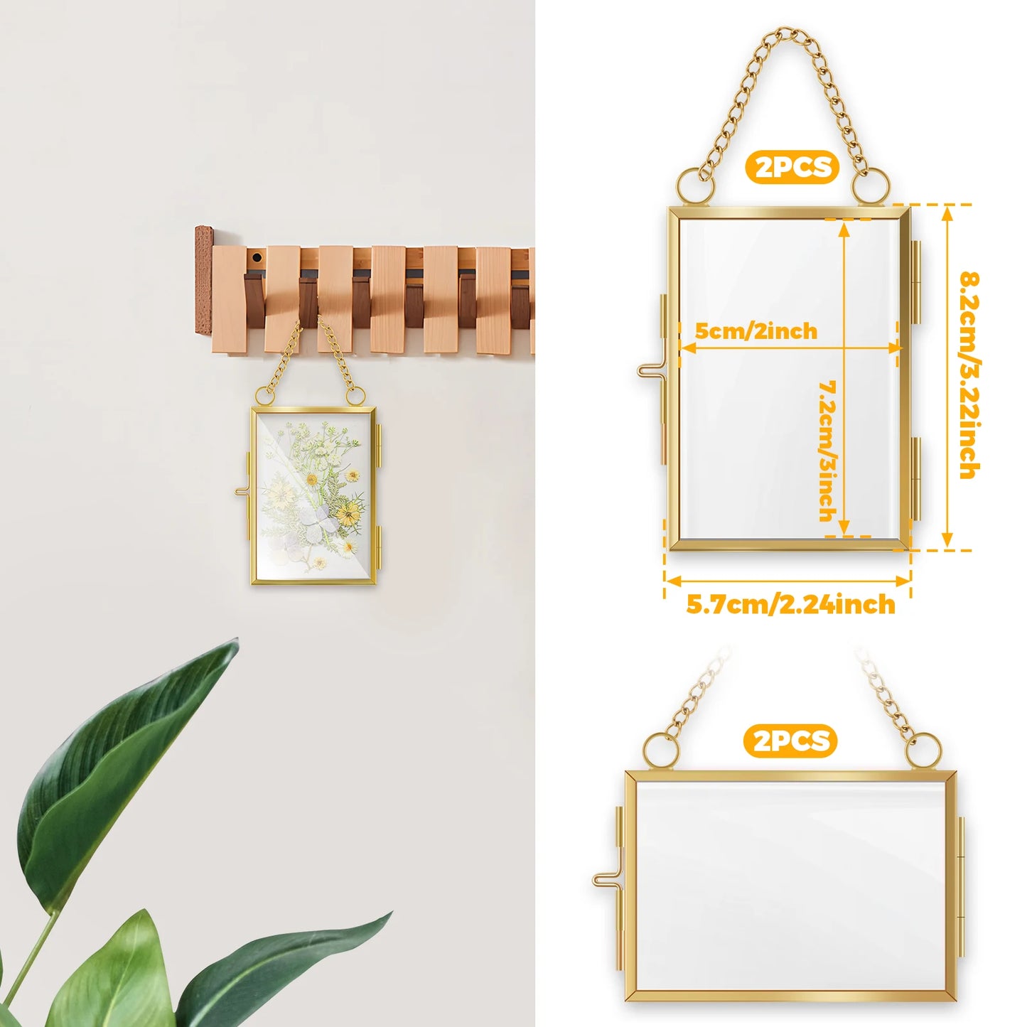 Plant Specimen Clip Art Mini Embossed DIY Small Photo Frame Set