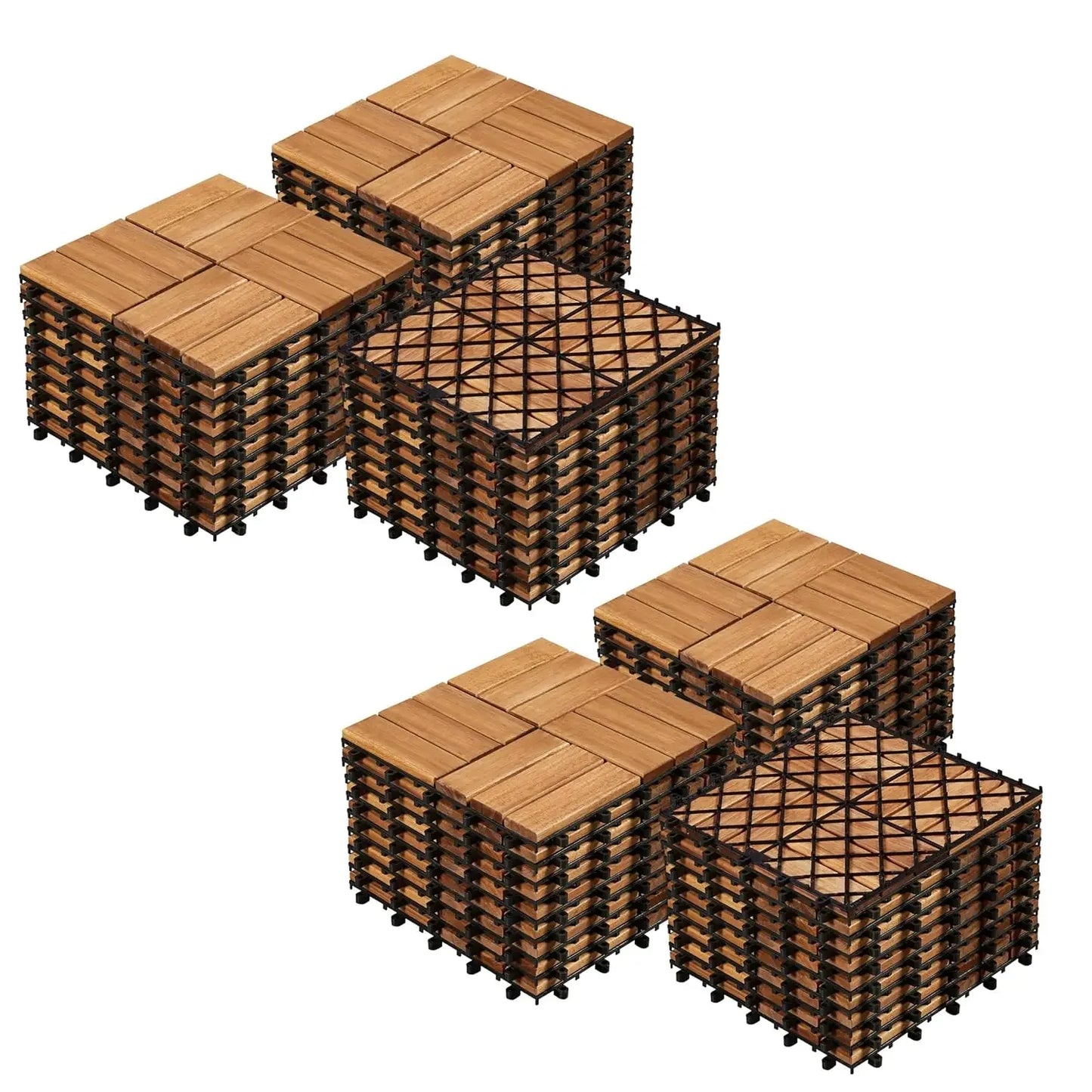 Waterproof Hardwood Interlocking Patio Deck Tiles
