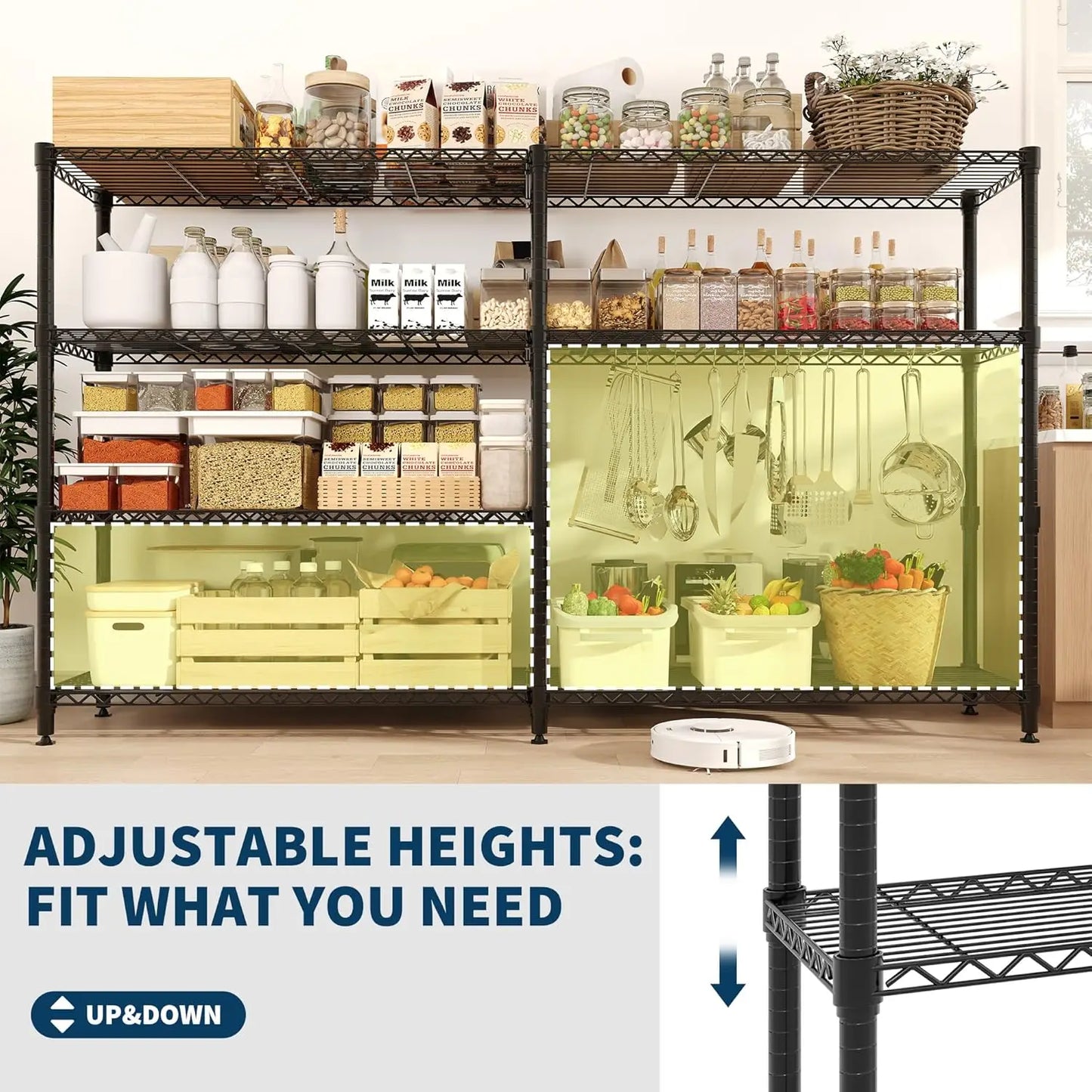Heavy Duty Metal Shelving Unit Adjustable Organization Shelves