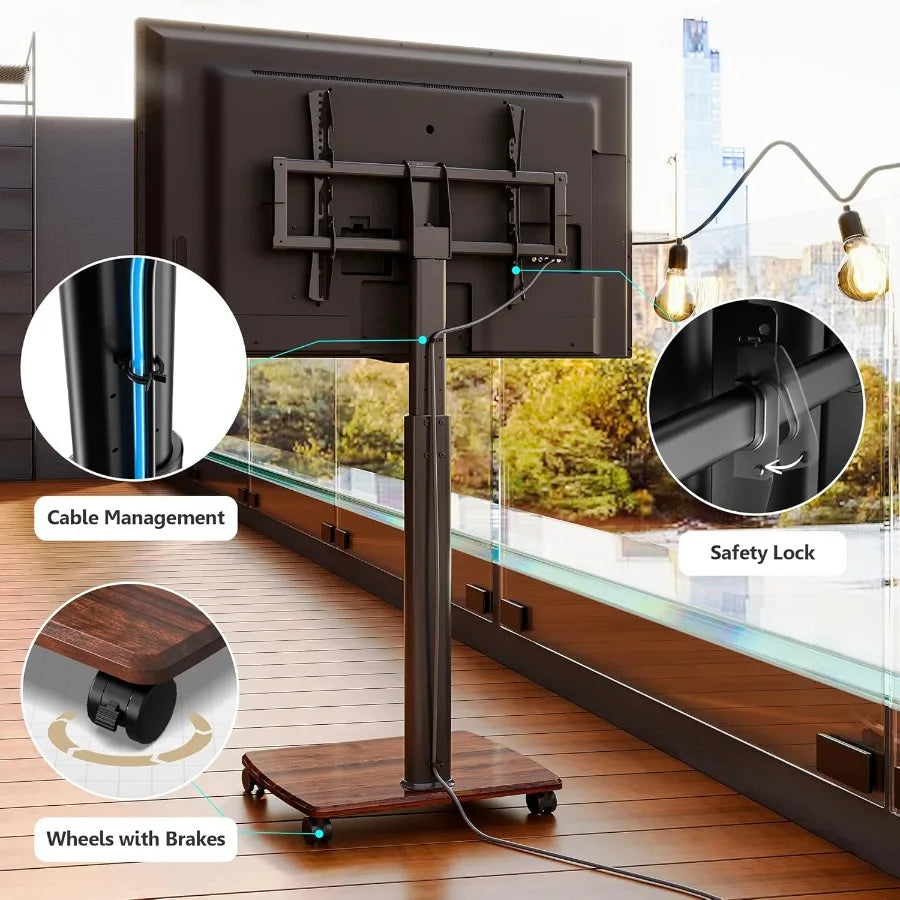 Rolling TV Stand on Wheels